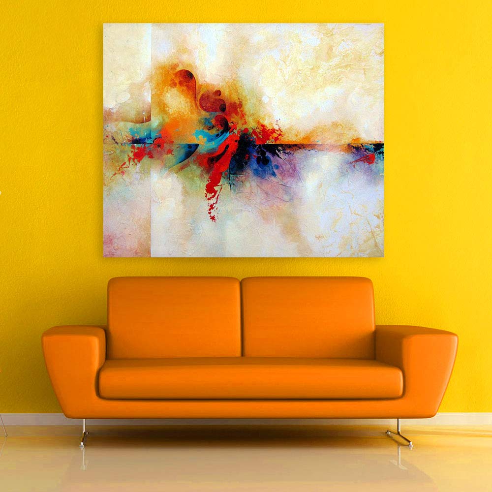 Toe the Line-tastic Abstract Canvas That'll Make Your Walls Swoon - Fun Unframed Wall Art (91x76cm)