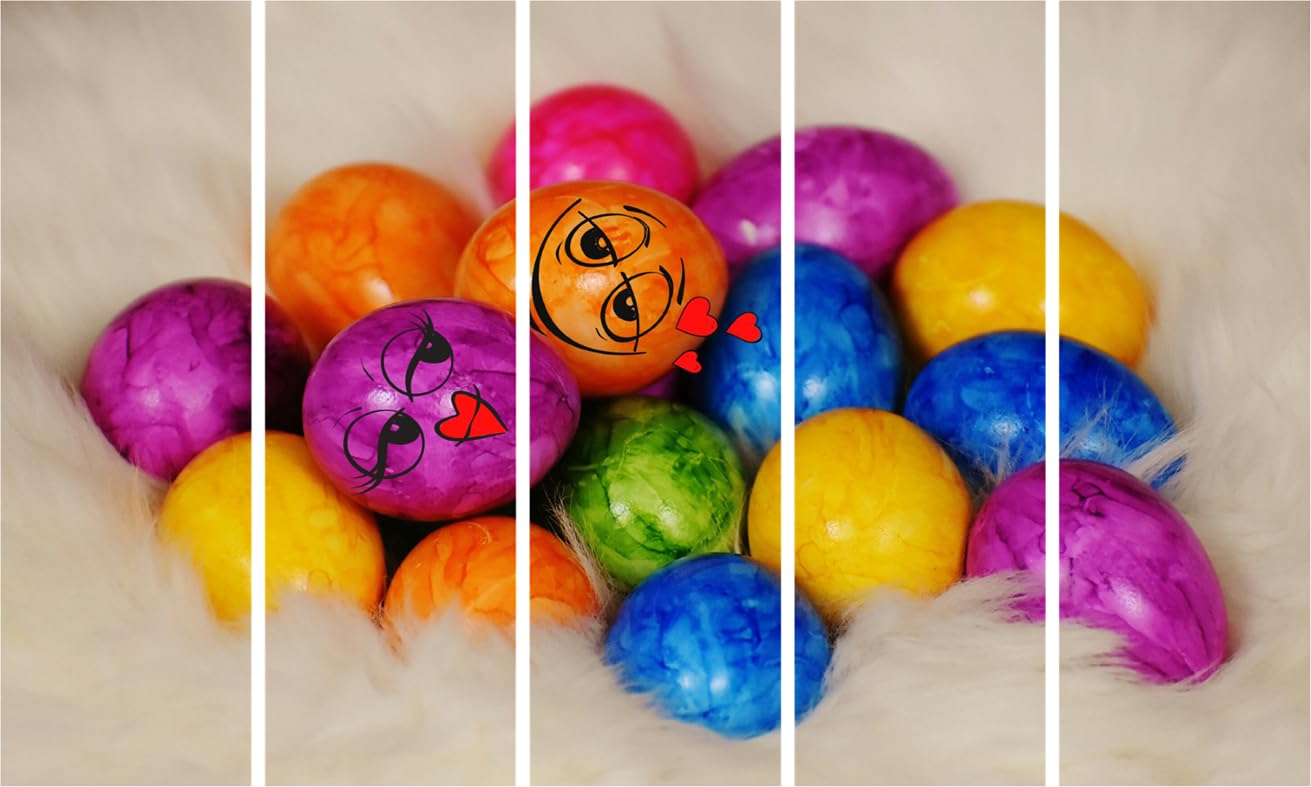 Egg-Cellent Easter Egg Photography & Framed Wall Art That'll Crack Up Your Space (150x76cm Multi-Panel)