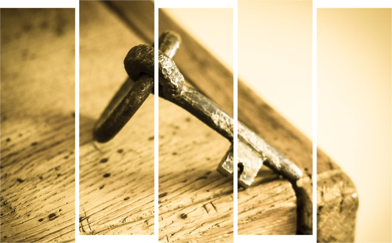 Key-mazing Ancient Key Photography Framed Wall Art That Unlocks Your Space (127x76cm Multi-Frame)