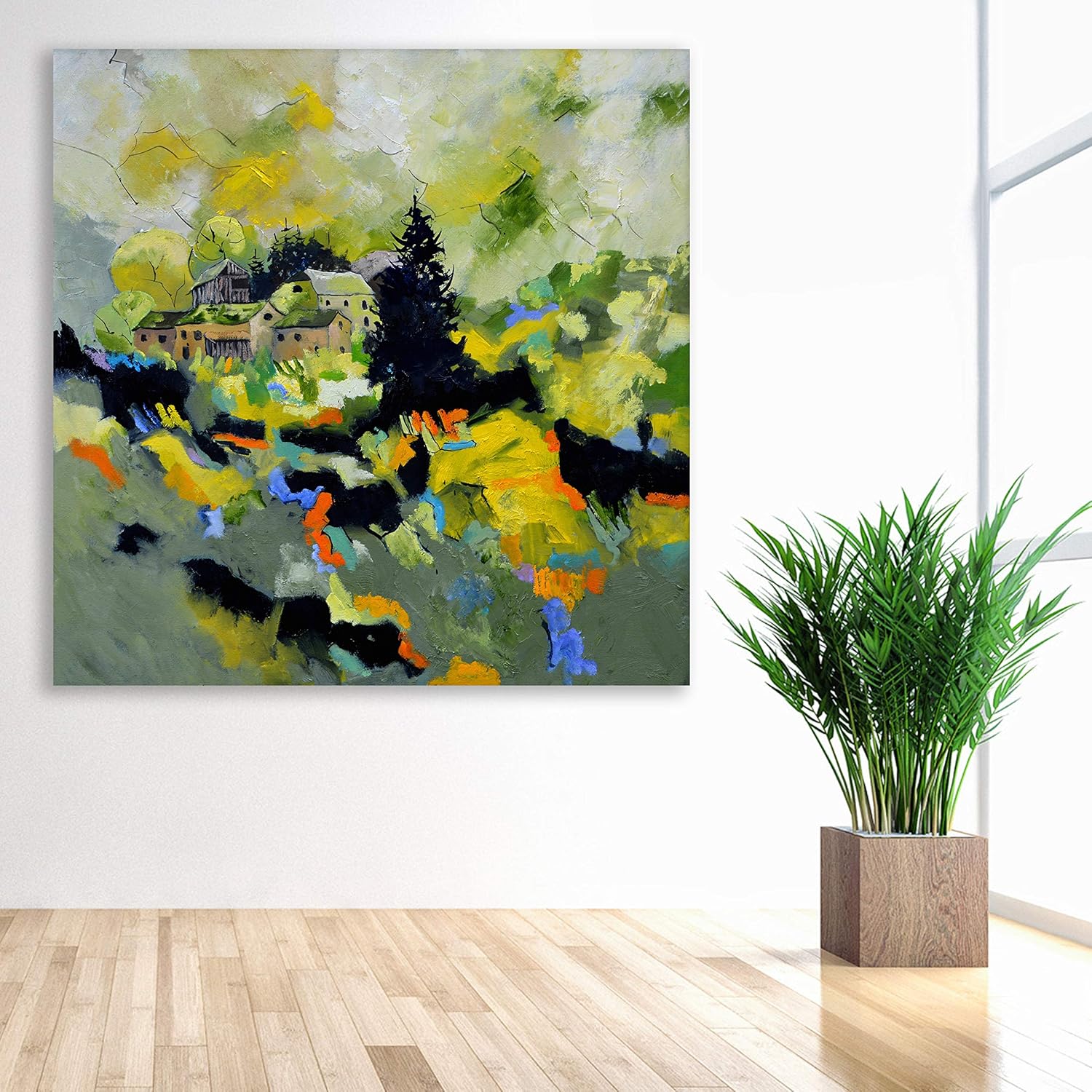 Fade-Away-tastic Unframed Abstract Canvas Wall Art showcasing soft matte earthy hues against a neutral wall