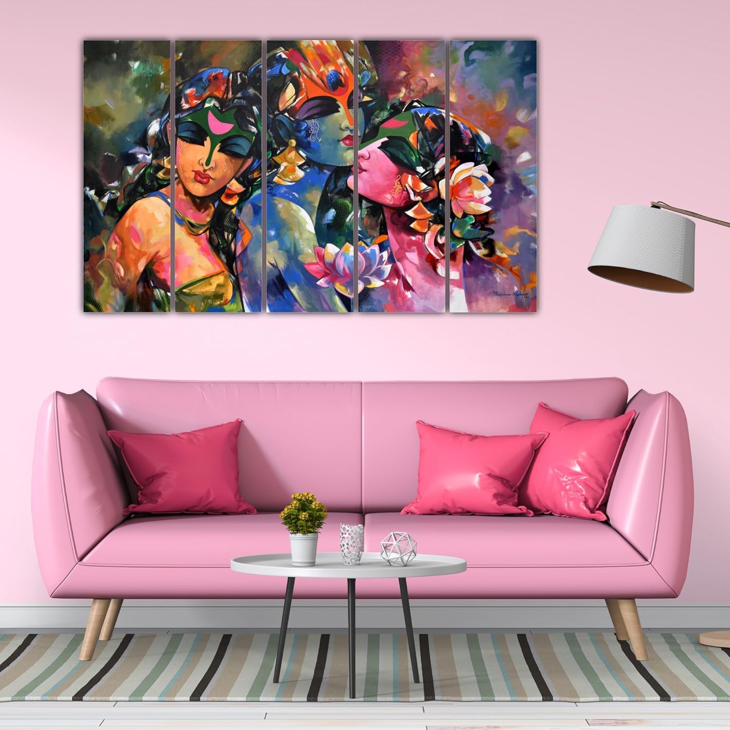 Close-up of the Krishna-tastic Framed Wall Art Set That'll Enchant Your Space showing vivid colors