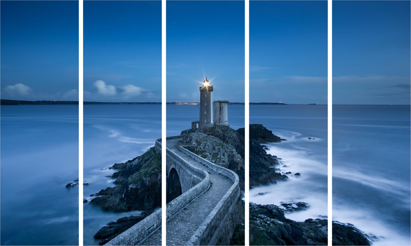 Lighthouse-tastic Multi-Frame Coastal Canvas Thatll Guide Your Walls Home - 150x76cm Framed Wall Art