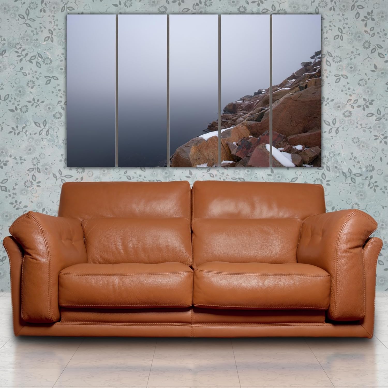 Close-up of the splash-proof Sea-sational Multi-Frame Wall Art showing vivid blue waves.