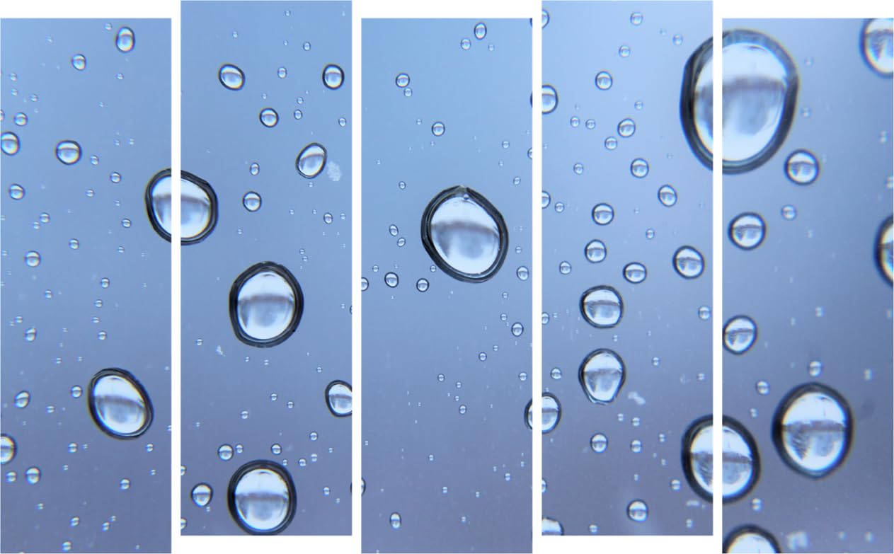 Close-up of the Droplet-icious Water Photography Framed Wall Art featuring intricate water droplets