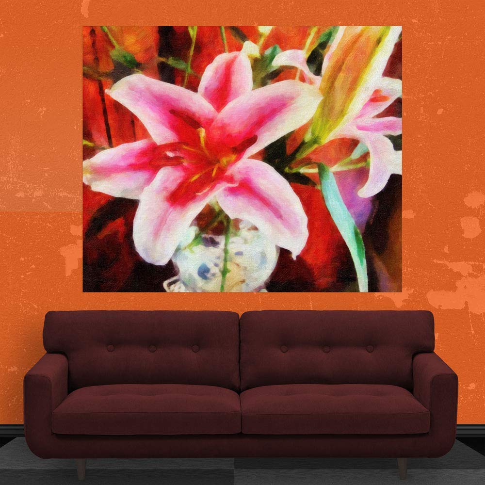 Hibiscus Heartthrob: Unframed Canvas Wall Art