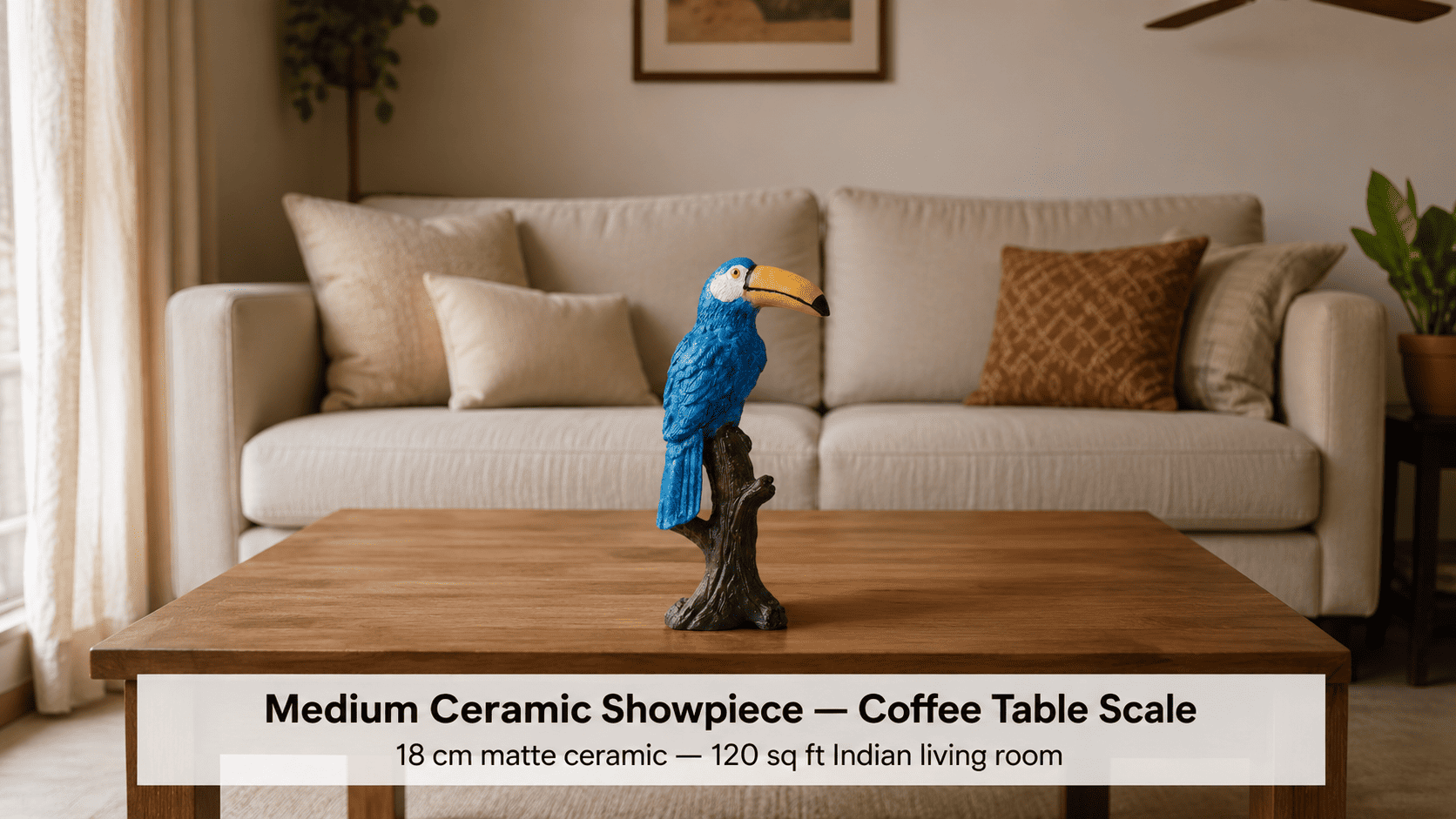 What Size Showpiece Works Best on a Small Indian Living Room Coffee Table