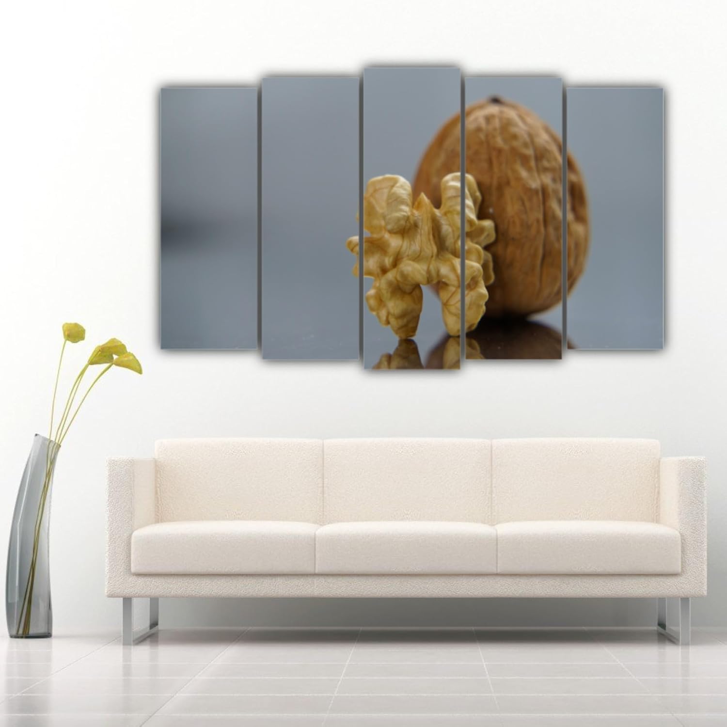 Walnut Wonderland: 5-Panel Photography Wall Art Framed to Make Walls Go Nuts side view revealing sleek 6mm MDF framing.