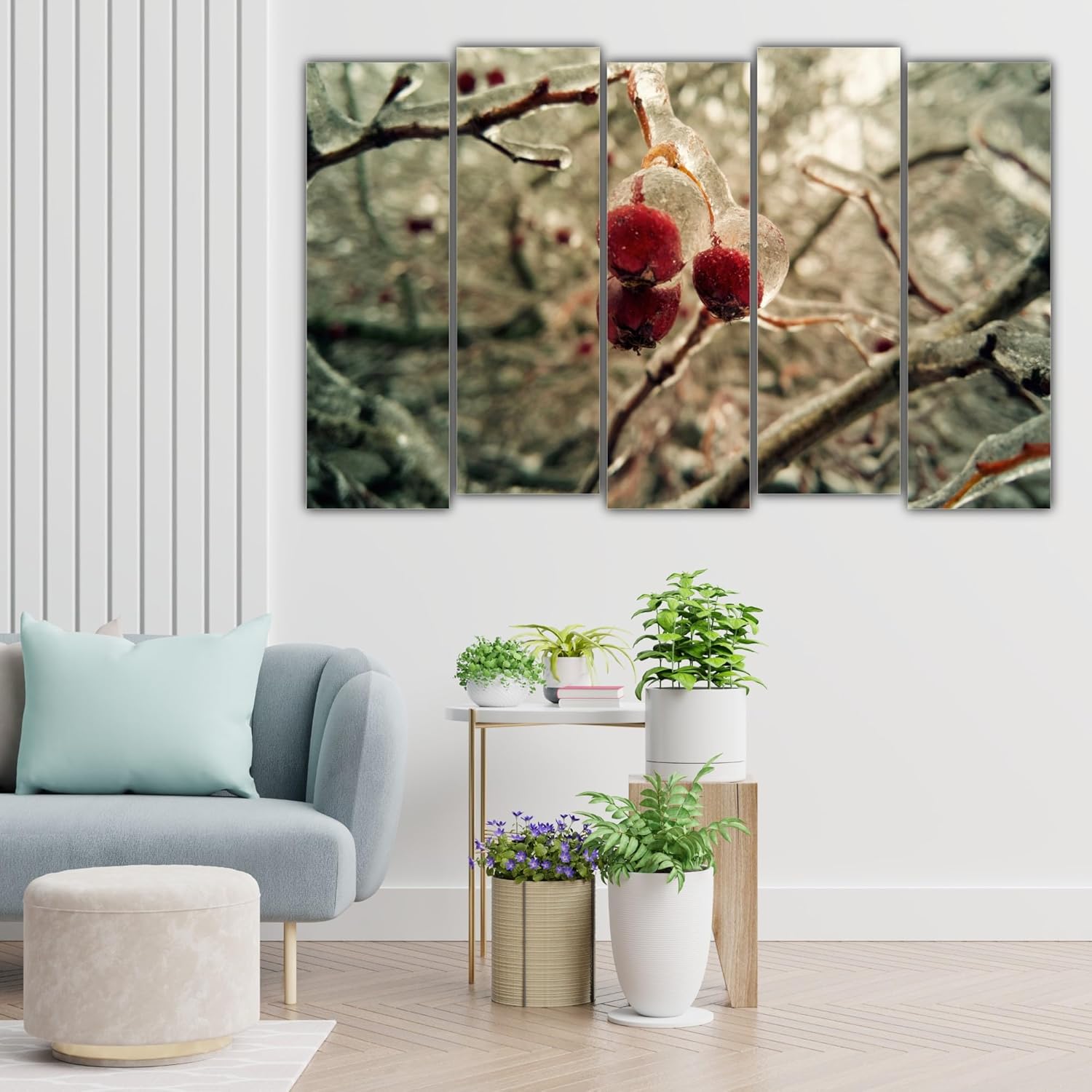 Close-up of multi-panel Photography Framed Wall Art showcasing vivid nature details
