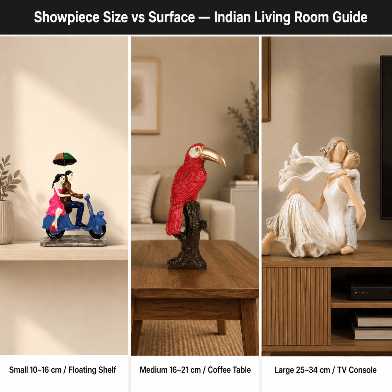 Best Modern Showpieces for Indian Living Rooms Under 400 Sq Ft