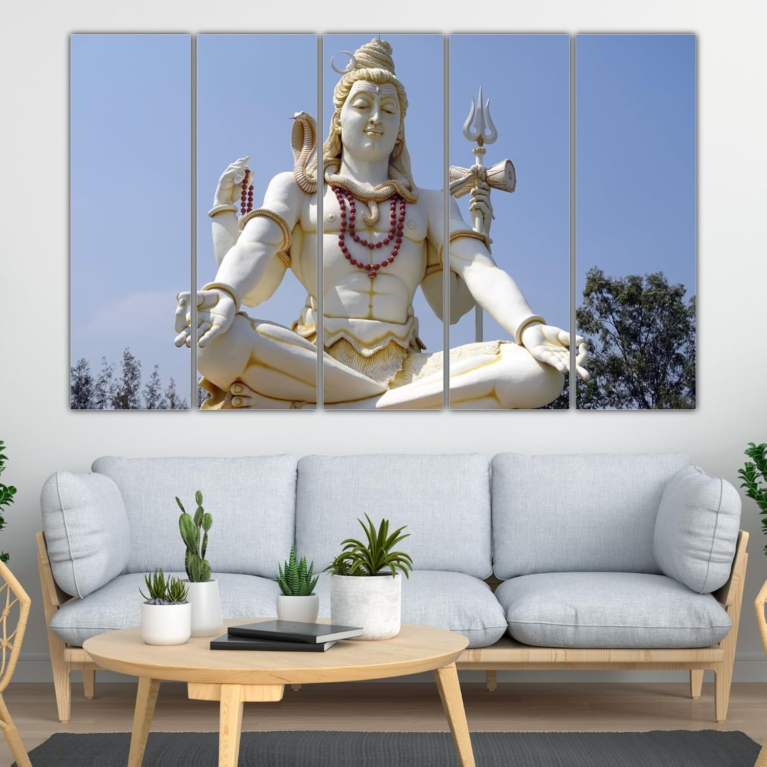 Detailed shot of the splash-resistant framed panels of Shiva-shaka Boom Wall Art