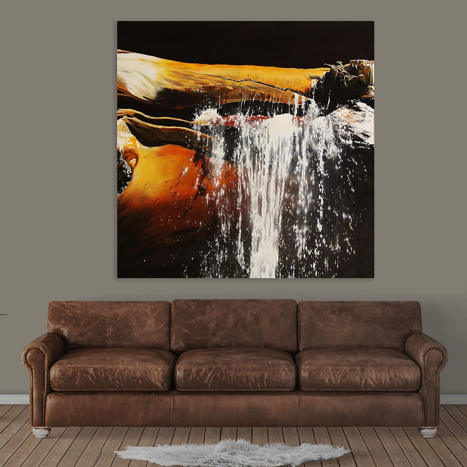 Make a Splash! Unframed Water Gushing Wall Art showing dynamic water flow on matte canvas