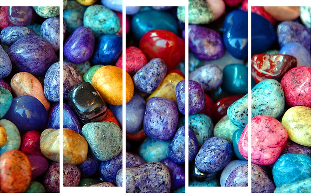 Pebble-tastic Multi-Frame Photography Framed Wall Art That'll Rock Your Room (5 Panels, 127x76cm)