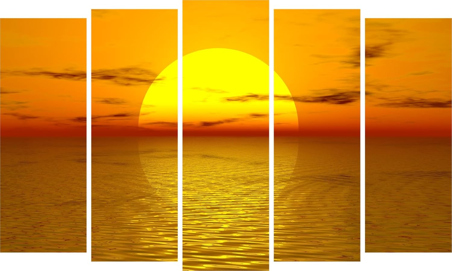 Sunrise-sational 5-Panel Abstract Framed Wall Art