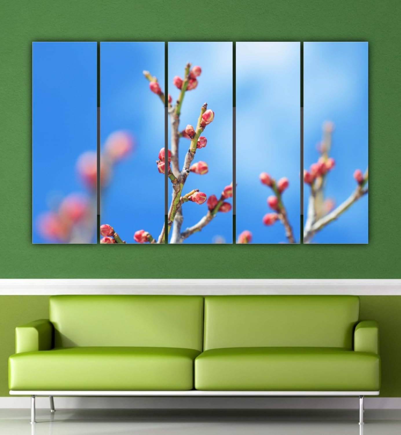 Close-up of multi-frame Flower Buds Photography Framed Wall Art showing vibrant floral details