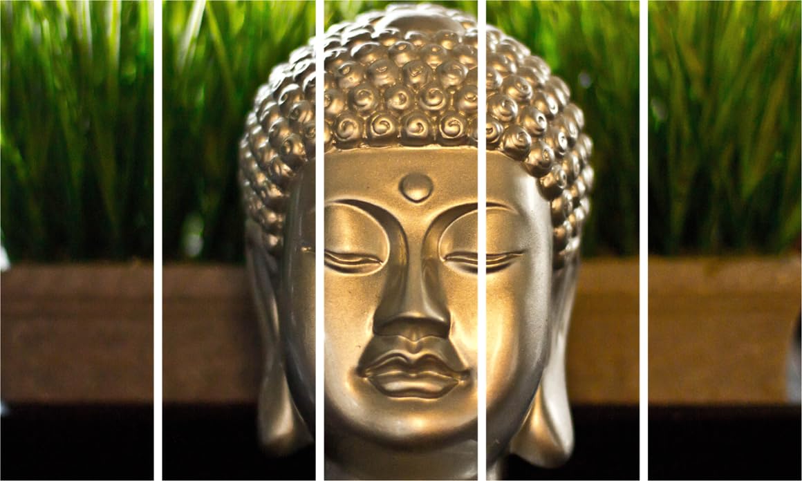 Buddha-tiful Framed Multi-Panel Wall Art hanging above a cozy sofa