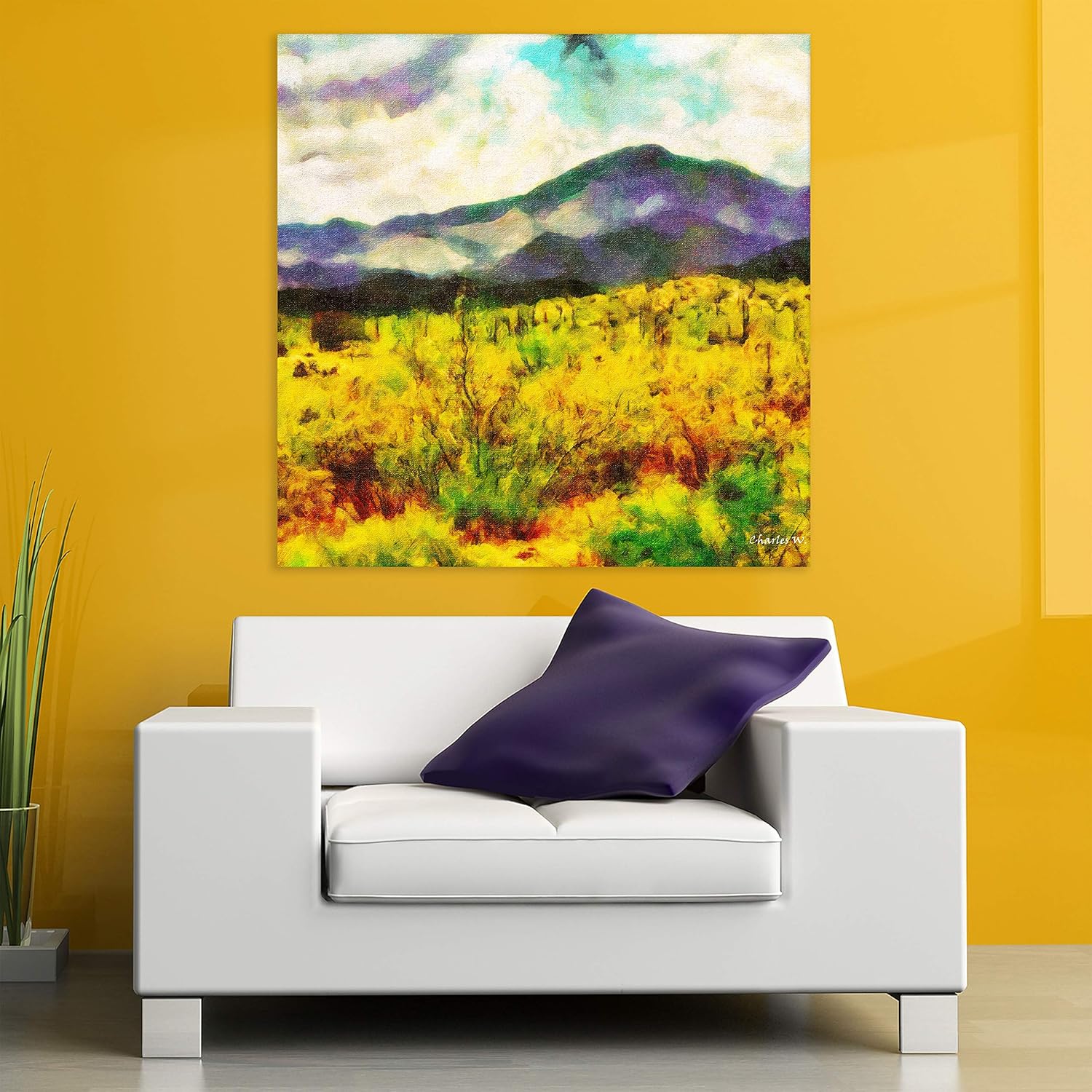 Natures Summer Dream Unframed Wall Art showing a golden landscape on matte cotton canvas
