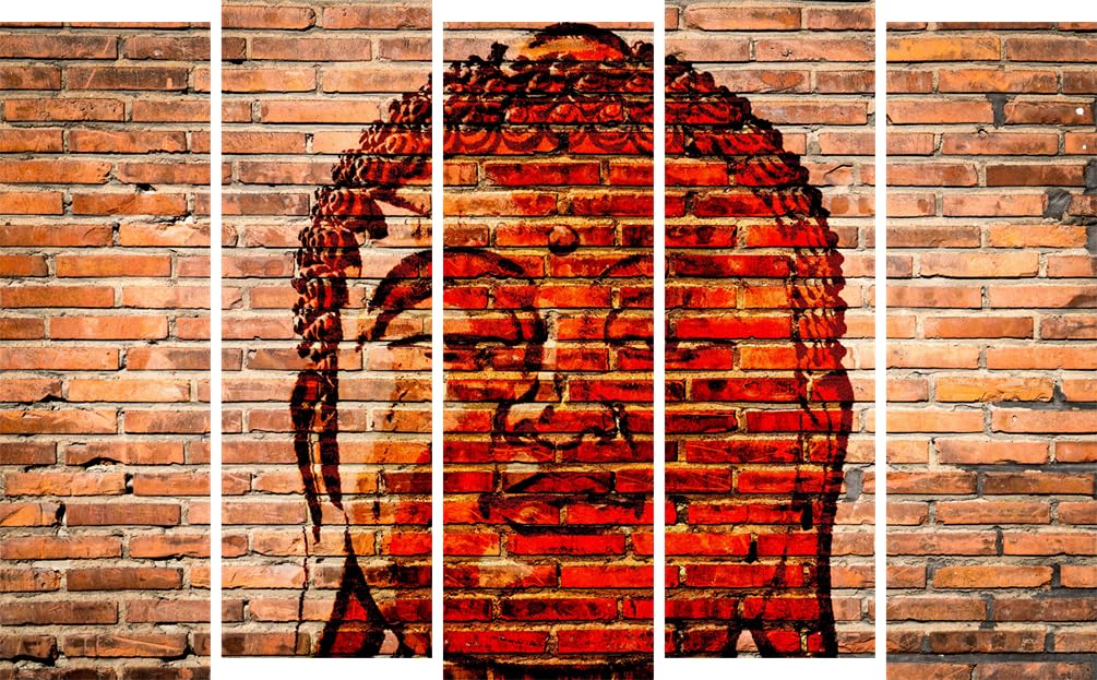 Buddha-tiful 5-Panel Framed Wall Art That'll Zen Your Den hanging above a sofa in a living room